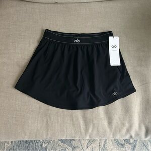 ALO Yoga Black Mini Skirt with Logo Waistband